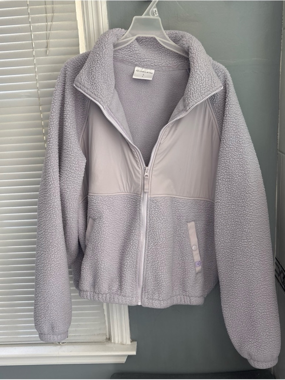 Blogilates Yoga Light Lavender Sherpa Zip Jacket
